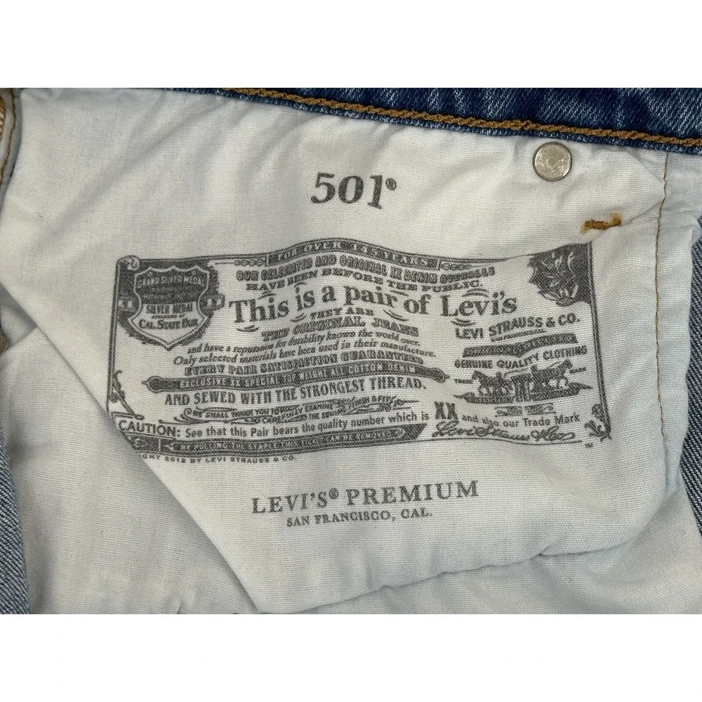 Levi's‎ Premium 501 Jeans Women's 24W Blue Denim Big E Button Fly Stretch